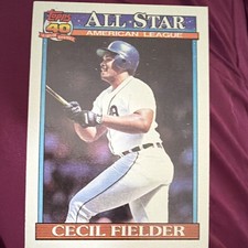 Topps 1991 Cecil Fielder Detroit Tigers #386 All-Star Base Set Baseball Card