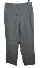 Lands End Women's High Rise Straight Leg Corduroy Pants 12 Gray 100 Cotton