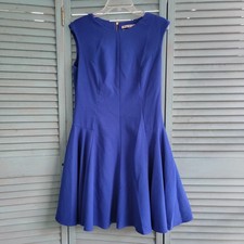 Eliza J Fit and Flare Blue Dress ~ Sleeveless ~ Sz 8~ Knee Length