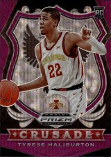 2020 Panini Prizm Draft Picks Collegiate Tyrese Haliburton #90 Purple Wave 28M