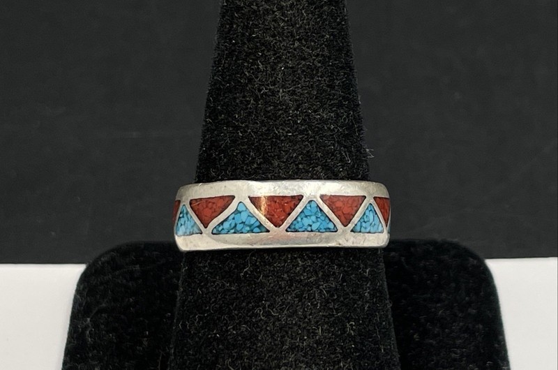 Sterling Silver Native American Style Ring Size 9.75