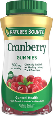 Cranberry Gummies, Urinary Tract Support, 500 Mg, Cran-Raspberry Flavor, 150 Ct