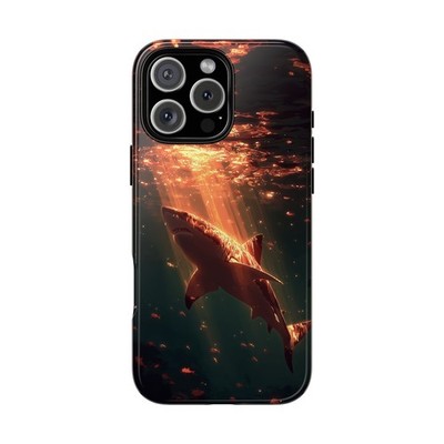 For iPhone / Galaxy / Pixel | Phone Ink Case - Shark Iridescent Ocean