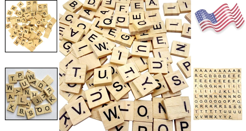 Azulejos de letras de madera versátiles de 200 piezas: ideales para proyectos hágalo usted mismo y juegos de ortografía Foto 2 de 4