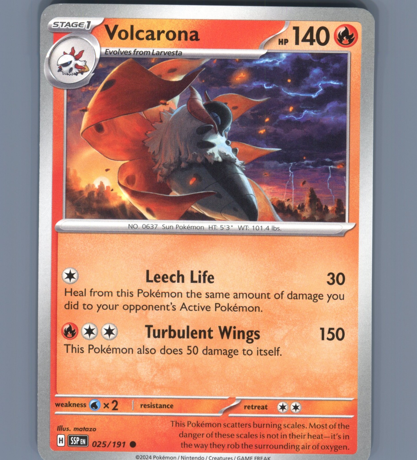 Volcarona Common SV08: Surging Sparks 025/191 NM English