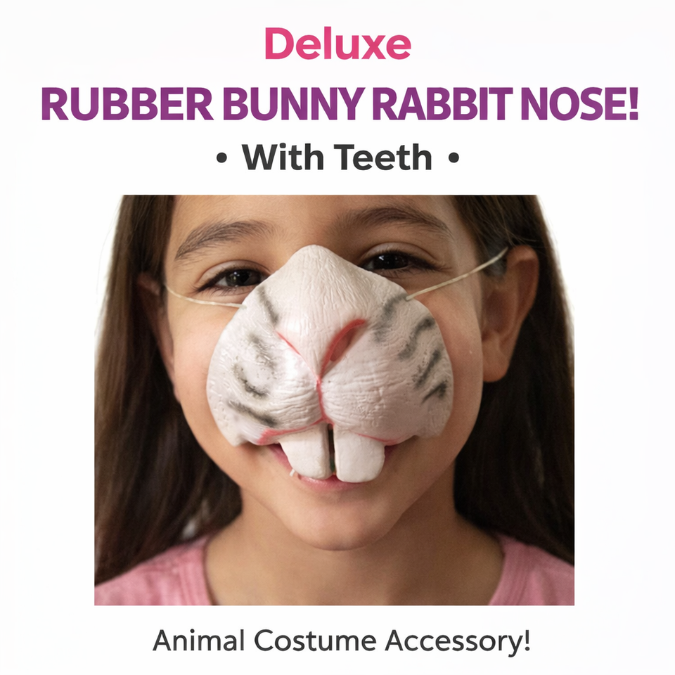 Deluxe BUNNY RABBIT NOSE Latex Rubber Buck Teeth Animal Costume Mask ...