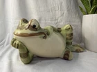 Vtg Brush McCoy Pottery Frog Planter Large Lounging Reclining Garden Decor 10"