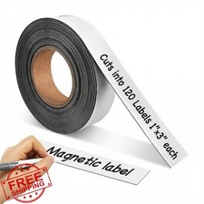Magnetic Labels No Adhesive Dry Erase Reusable 1 Inch x 30 Ft Roll Toolbox