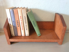 Vintage Wooden Oak Book Stand Trough Shelf, Desk Top Storage Rest, Display Rack