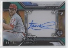 2016 Topps Strata Auto Green 18/75 Aaron Nola #SA-AN Auto g2d