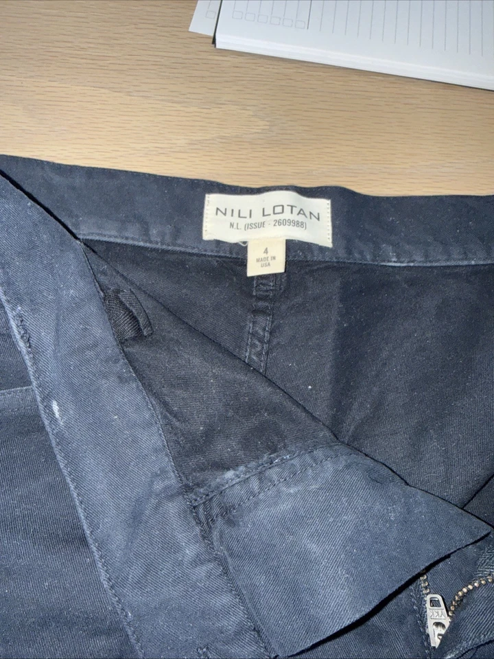 Брюки Nili Lotan Shon темно-синие; размер 4 - Изображение 4 из 4