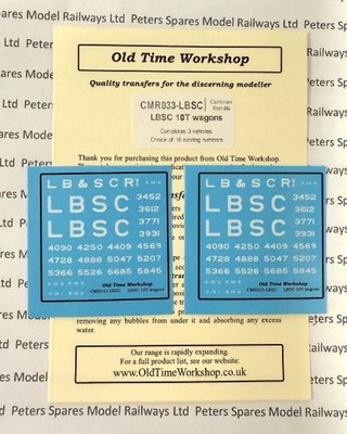Old Time Workshop CMR033-LBSC Aufkleber für Cambrian LBSC 10T Waggons
