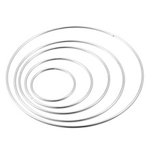 Metal O Rings 50mm 75mm 100mm 120mm 150mm Non-Welded Hoops Silver Tone 10pcs