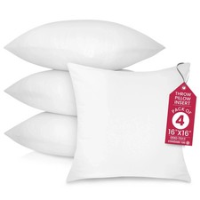 Pack of 4 Throw Pillows Insert Cushion Ultra Soft Bed & Couch Sofa Decor Pillows