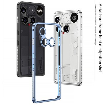 For Nothing Phone (3), Luxury Metal Aluminum Hippocampus Buckle Frame Cover Case
