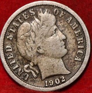 1902 S San Francisco Mint Silver Barber Dime