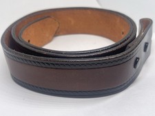 Vintage Western Wear Genuine Leather Belt Two Tone Brown Rope Edge Size 33