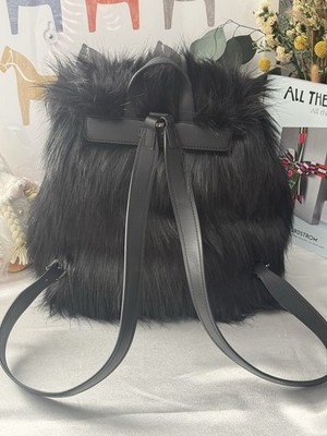Michael Kors Quinn Black Faux Fur Backpack Michael Kors Quinn Black Faux Fur Backpack main image 3