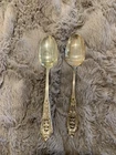 2 wallace rose point teaspoons sterling silver weight on 2 is 54 grams