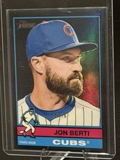 2025 Topps Heritage High Number Jon Berti Black Chrome Refractor /76 #667 Cubs
