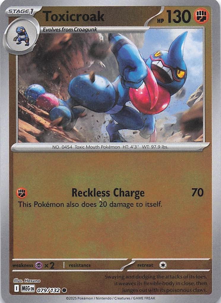 Toxicroak #079/132 NM Reverse Holo Common ME01: Mega Evolution