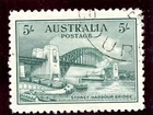 Australia 1932 Sydney Harbour Bridge 5s blue-green VFU. SG 143. Sc 132.