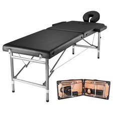 Massageliege klappbar Alu 2 Zonen Massagebank mobiler Massagetisch Kosmetikliege