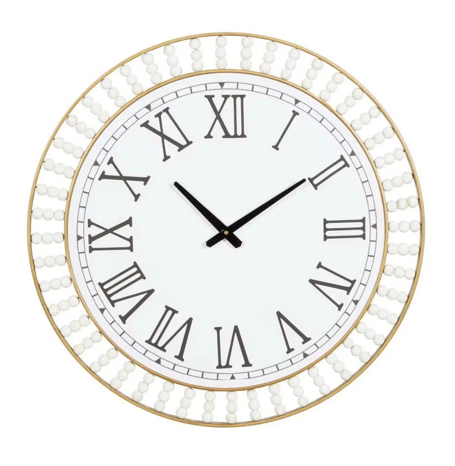 24"x24" Metal Wall Clock with Silent Mechanism, Roman Numerals - Olivia & May - Image 2 of 4
