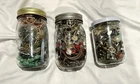 Vintage Costume Jewelry Lot – 3 Jars – Repair / Craft / Resale