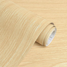 Wood Grain Contact Paper Light Natural Wood Wallpaper Peel and Stick Faux Oak Ba