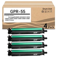 4 Pack GPR-55 GPR55 Drum Unit Use for ImageRUNNER Advance C5535 C5535i C5540