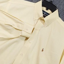 Ralph Lauren Shirt Mens 15.5 32/33 Yellow Yarmouth Classic Fit Oxford Dress