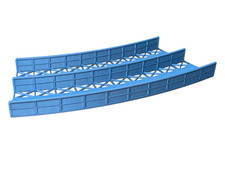 H0e Curved Girder Bridge & Stone Pillars 30° ROCO R261.8 Single Double 3D Print