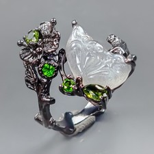 Handmade Natural Labradorite Ring 925 Sterling Silver Size 9.5 /R434886