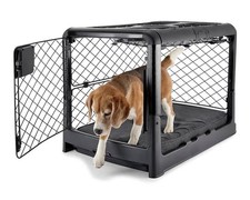 DIGGS Revol Collapsible Dog Crate with Wheels Charcoal, Medium 34.6"L x 22.9"H