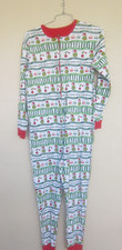 The Grinch Dr Seuss Adult Unisex Faces Christmas Zip Up One Piece Pajamas Size M