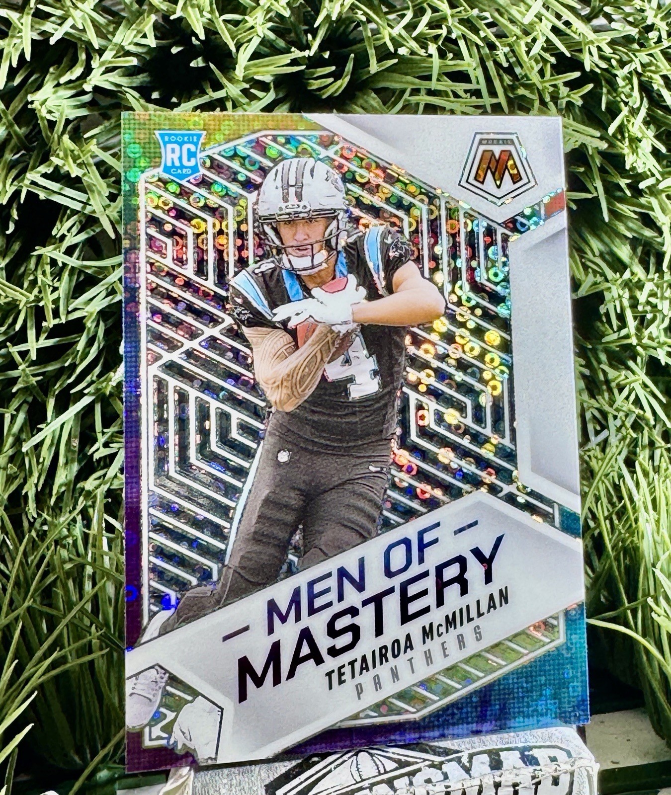 2025 Mosaic Men Of Mastery Tetairoa McMillan RC No Huddle Disco / Panthers SP