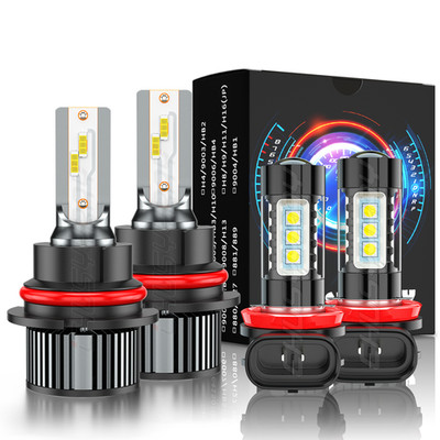 4x 9007 H11 LED Combo Headlight Cool White Bulbs Fit Nissan Versa Note 2014-2019