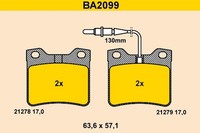 Bremsbelagsatz Scheibenbremse Barum BA2099 FüR 406 Peugeot 8E 8B 8C Break 16V