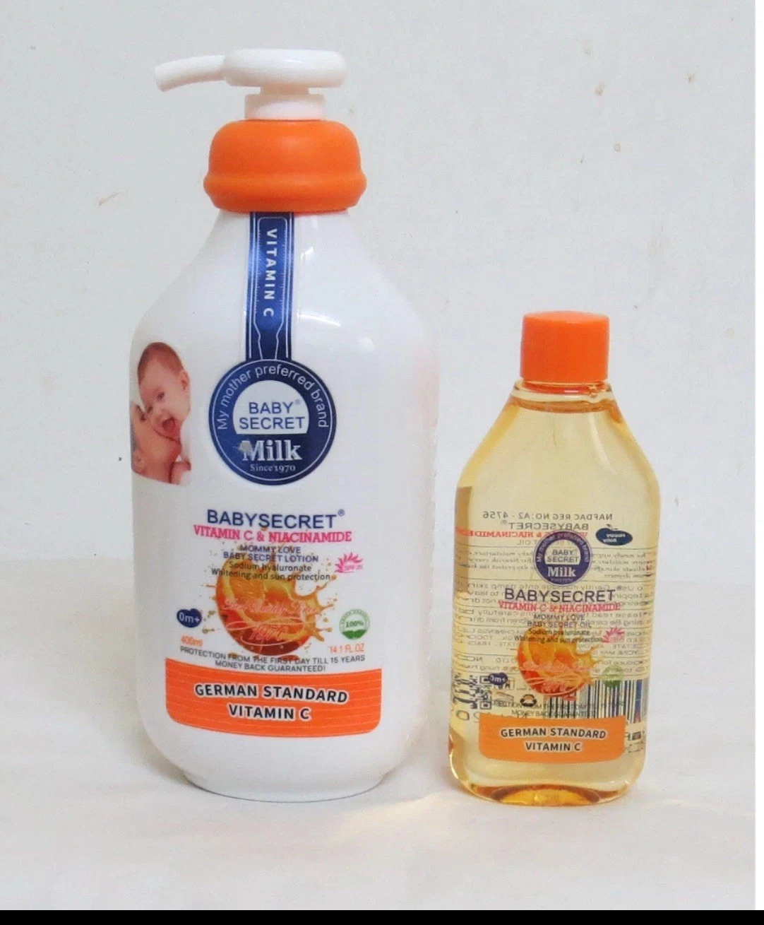 Baby Secret Vitamin C & Niacinamide Lotion 400ml + Oil 120ml - 2pcs Set
Opens in a new window or tab