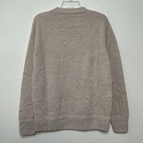 Wallace & Barnes Sweater Mens M Beige Wool Cable Knit Crew Fisherman K2458 - Picture 3 of 16