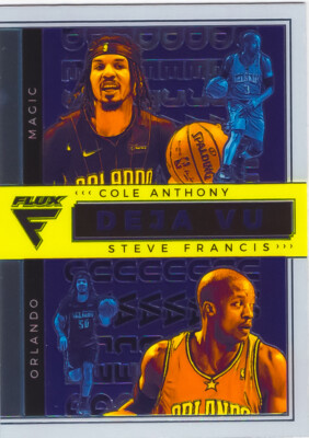 Cole Anthony/Steve Francis 2020-21 Panini Flux Deja-Vu Basketball Chrome Card#14
