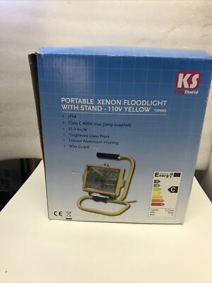 Greenbrook TXP400Y Tragbarer Xenon Fluter mit Ständer - 110 Volt (gelb)