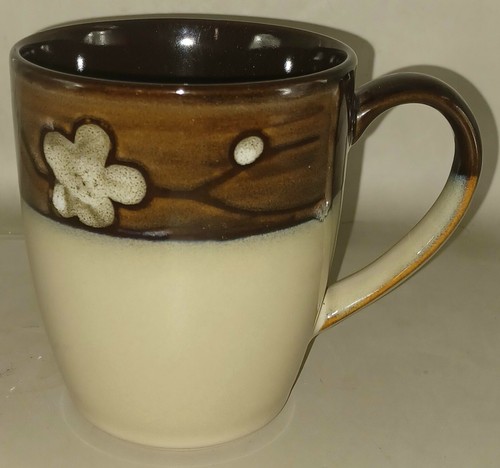 Tazza da caffè PFALTZGRAFF Flora oro fiori bianchi bordo marrone chiaro  - Foto 3 di 9