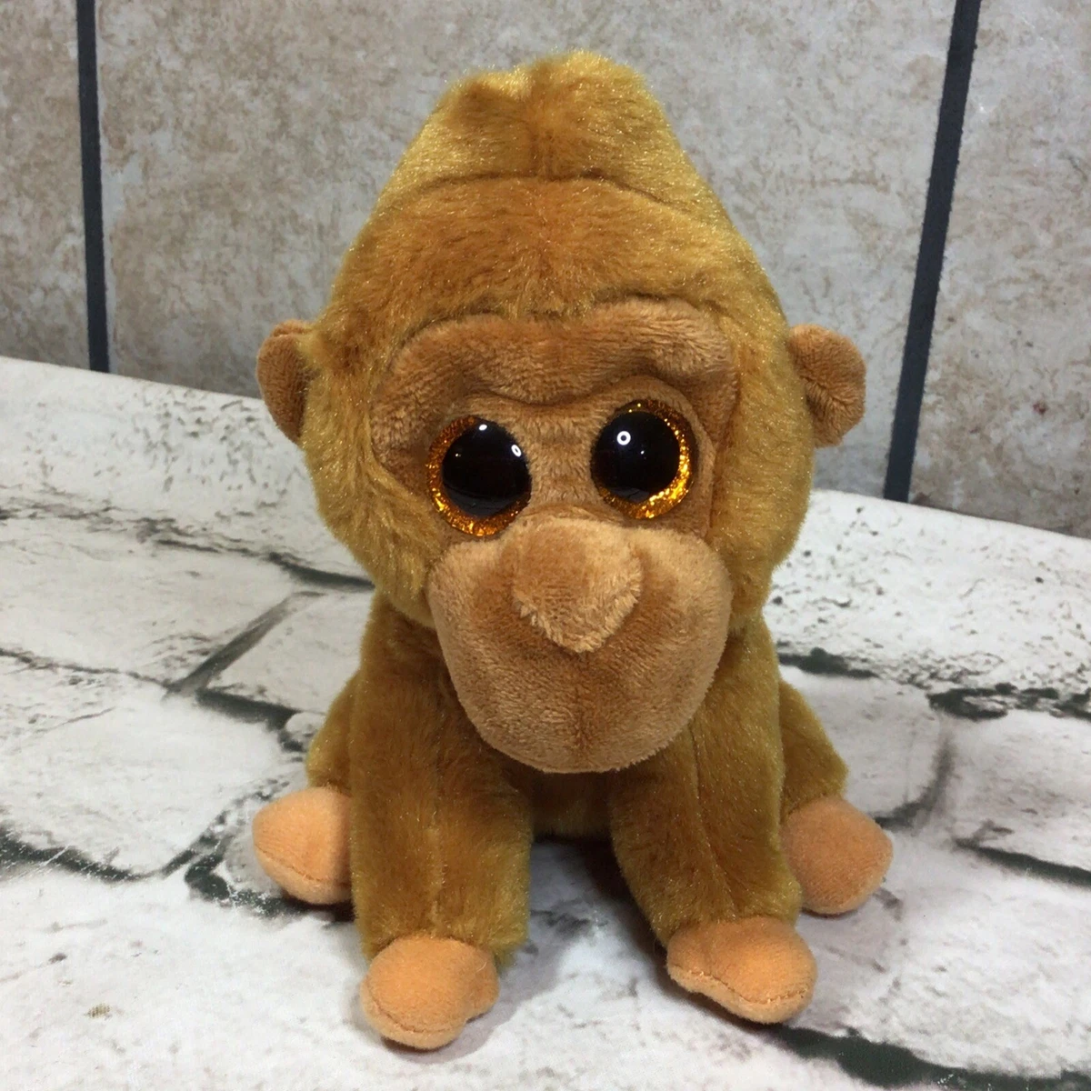 TY Beanie Boos -Coconut Monkey Brown (Glitter Eyes) Small 6 Plush