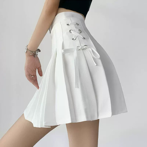 Girls Women Pleated Skirt High Waist A-Line Mini Skirt Preppy Cute Lolita JK - Afbeelding 1 van 27