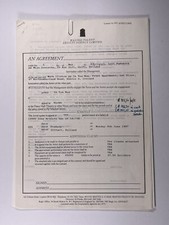 In Tua Nua Contract Rider Original Office Copy + Signed Financial Agreement 1987