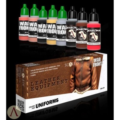 Leather Equipment for Uniforms - Scale 75 - Farbset Warfront Games Acrylic