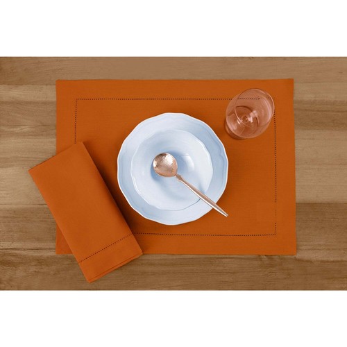 Solino Home Cotton Linen Hemstitch Dinner Napkins 20" for Summer Dining Set of 4 - Picture 53 of 99