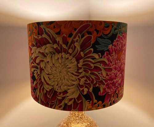 Bright Floral Chrysanthemum Flower Lampshade, Kaffe Fassett Fabric Lampshade - Picture 10 of 14